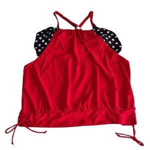 Holipick Polka Dot Tankini Womens 22W Red Black